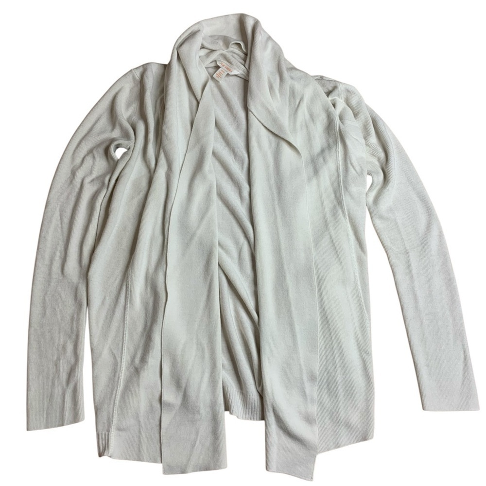 Joe Fresh White Open Front Waterfall Cardigan Sweater - Size Medium
